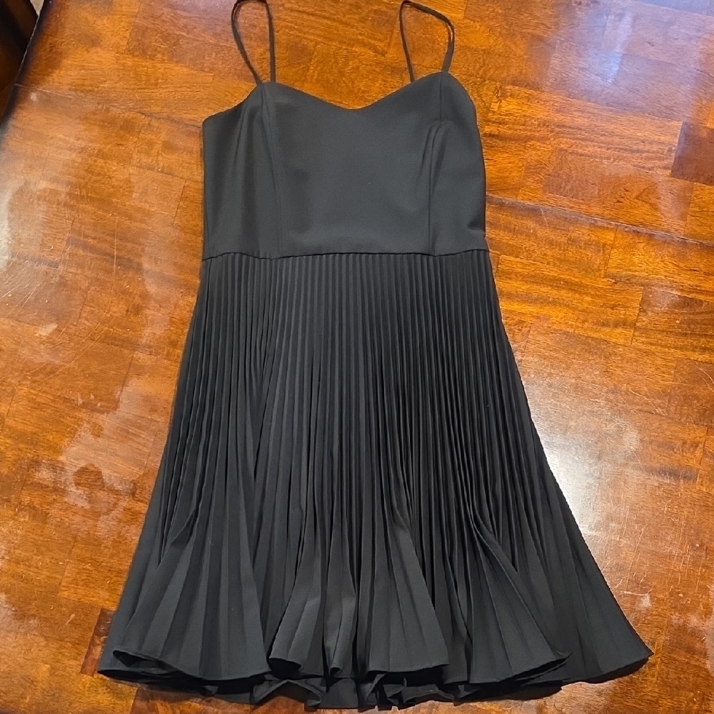 Theory Pleated Spaghetti Strap Mini LBD